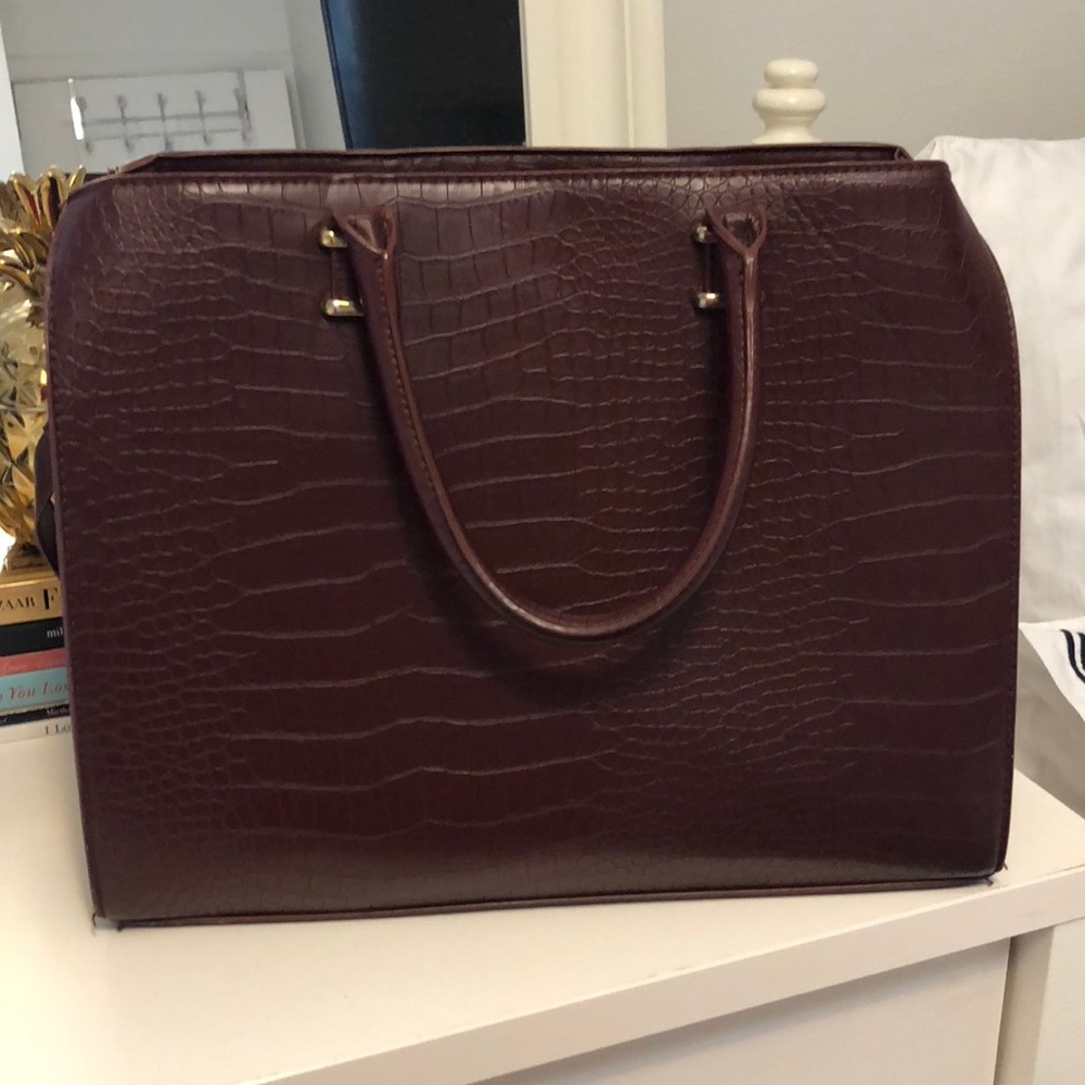Burgundy handbag